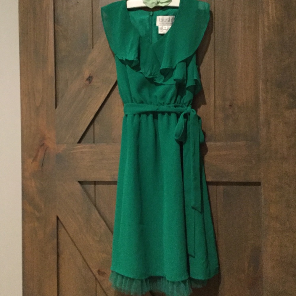 Blush by US Angels emerald dress for girls